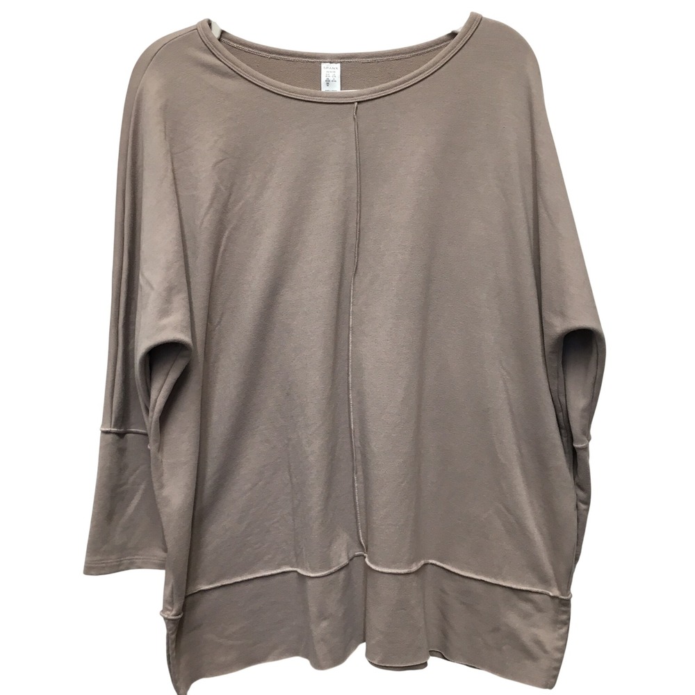 Spanx Perfect Length Dolman Sleeve Top Sweatshirt Medium Taupe Cozy Lagenlook